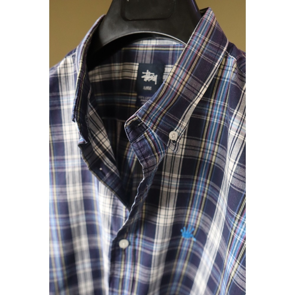 Vintage Stussy Shirt Mens XLarge Plaid With Stussy Crown 90s/00s - Picture 6 of 11